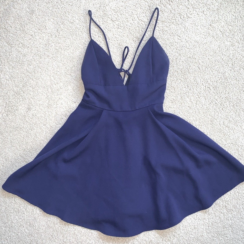 Navy blue skater dress